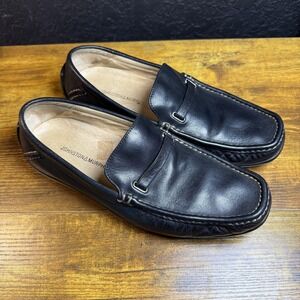 Johnston & Murphy Black Leather Slip On Loafers‎ Dress Driving Shoes Size 8.5M